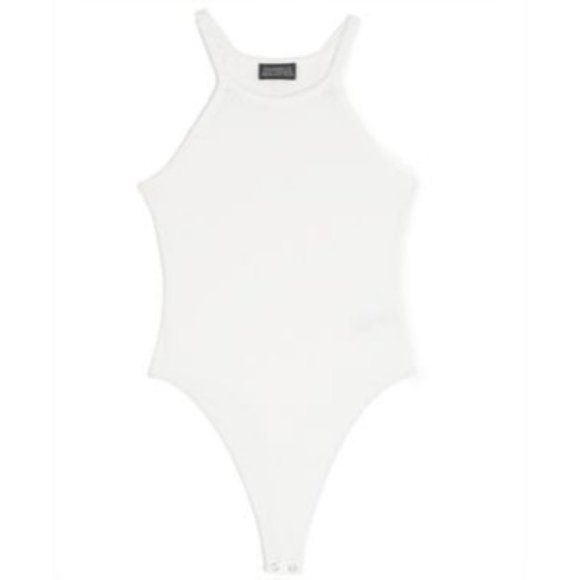 DANIELLE BERNSTEIN Ribbed-Knit Bodysuit in White - Medium - Picture 2 of 2